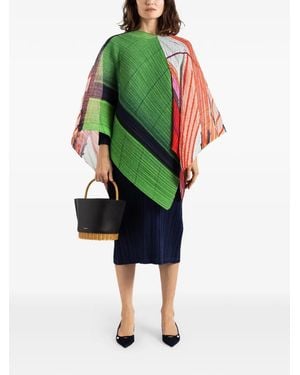 Pleats Please Issey Miyake City Collage Madame-T Pleated Top - Green
