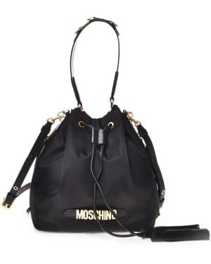 Moschino Borsa A Secchiello Con Logo - Nero