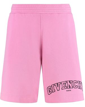Givenchy Pantalones cortos de algodón con logo bordado - Rosa
