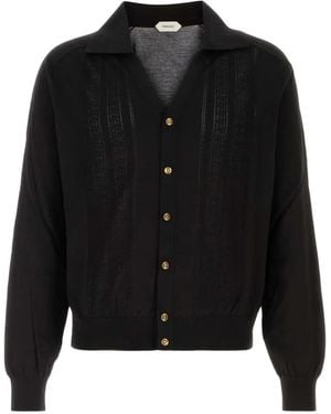 Versace Greca-Pattern Knit Cardigan - Black