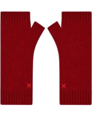 Chinti & Parker Ribbed-Knit Fingerless Gloves - Red
