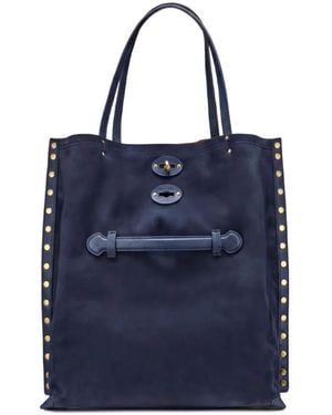 Zanellato Cabas A' Spasso À Détails De Clous - Blue