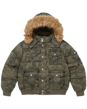 Supreme Camouflage-Pattern Padded Jacket - Green