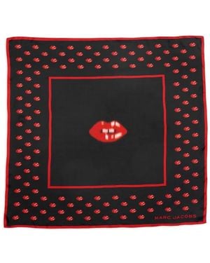 Marc Jacobs Lips-Print Scarf - Black