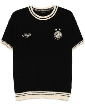 ANDERSSON BELL Football-Number Knitted Top - Black
