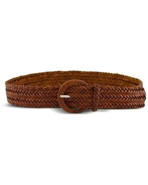 Dragon Diffusion Braided Leather Belt - Brown