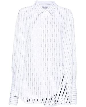 The Attico Asymmetric Striped Shirt - White