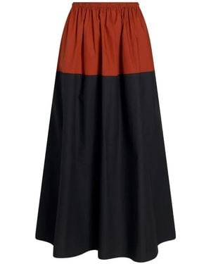 Proenza Schouler Nyla Colour-Block Midi Skirt - Red