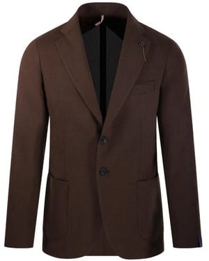 Santaniello Buttoned Blazer - Brown