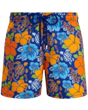 Vilebrequin Floral-Print Swim Shorts - Blue