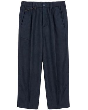 Bonheur Elasticated-Waistband Pleated Pants - Blue