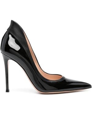 Gianvito Rossi Tuxedo 100Mm Leather Court Shoes - Black