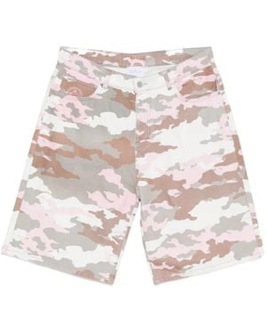 BLUE SKY INN Shorts Con Stampa Camouflage - Bianco