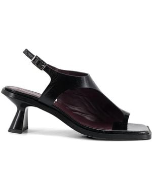 Alohas Mahina Squared-Toe Sandals - Black