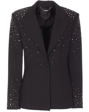 Liu Jo Crystal-application V-neck Blazer - Black