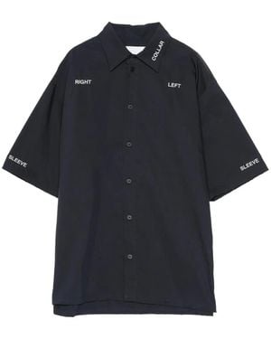 Yoshio Kubo Typography Short-Sleeve Shirt - Blue