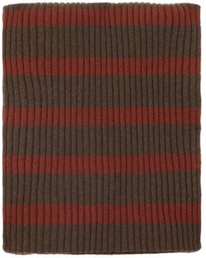 Malo Striped Scarf - Brown