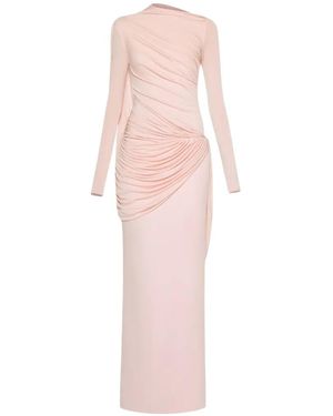 Chats by C.Dam Asymmetrical Draped Maxi Dress - Pink