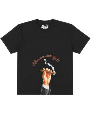 Melt Camiseta De Algodón Con Estampado Gráfico - Negro