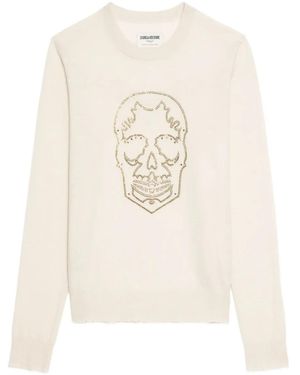 Zadig & Voltaire Skull-Embellished Cashmere Sweater - White