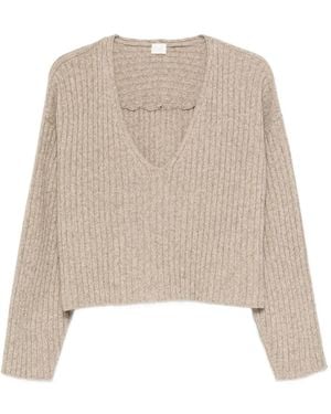 C.T.Plage V-Neck Jumper - Natural