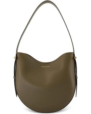 Victoria Beckham Medium Dia Half-Moon Calfskin Shoulder Bag - Grey