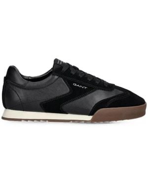 GANT Paneled Leather Sneakers - Black