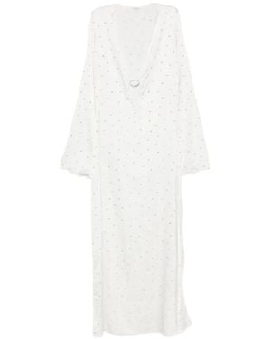 Oséree Crystal-Embellished Ring-Detail Maxi Dress - White