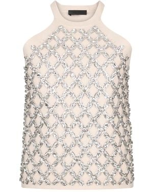 Liu Jo Top With Bejewelled Embellishment - White