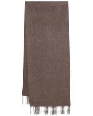 N.Peal Cashmere Large Woven Scarf - Brown
