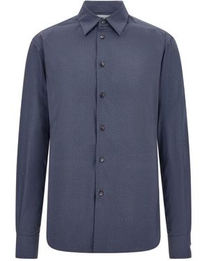 Ferragamo Micro-Patterned Shirt - Blue