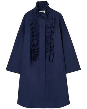 Psophia Trenchcoat Mit Volants - Blau