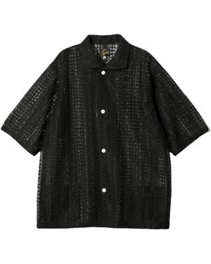 Needles Lace Widespread Collar Shirt - Black
