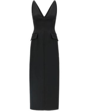 Sportmax V-Neck Maxi Dress - Black