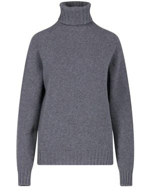 Ma'ry'ya Roll-Neck Raglan-Sleeve Sweater - Grey