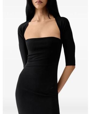 Jacquemus Robe Longue Bolero À Manches Courtes - Black