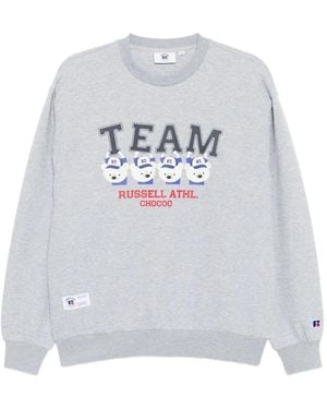 Chocoolate X Russell Athletic Graphic-Print Sweatshirt - Grey