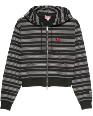 KENZO Gestreifter Hoodie - Schwarz