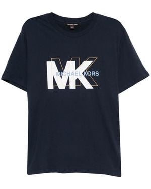 Michael Kors Logo-Embossed T-Shirt - Blue