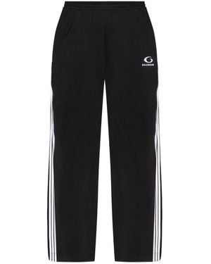 Balenciaga Stripe-Detail Track Trousers - Black