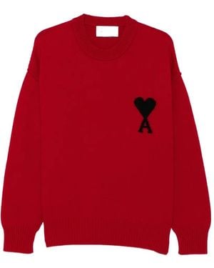 Ami Paris Ami De Coeur Intarsia-Knit Jumper - Red