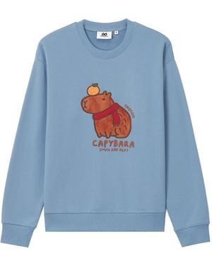 Chocoolate Capybara-Print Sweatshirt - Blue