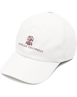 Brunello Cucinelli ロゴ キャップ - ホワイト