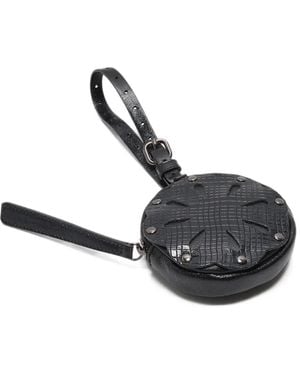Maliparmi Bloom Cut-Out Leather Pouch - Black