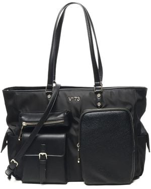 V73 Multi-Pocket Tote Bag - Black