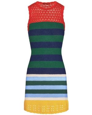 Simon Miller Yvonne Striped Crochet-Knit Mini Dress - Blue