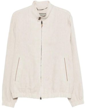 Canali Zip-Up Jacket - White