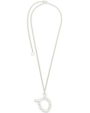 Jil Sander Collar En Plata Con Colgante Del Zodiaco - Blanco