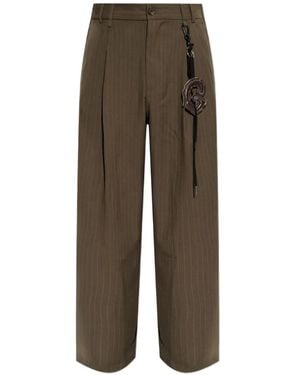 Song For The Mute Pinstripe Pleated Trousers - Brown
