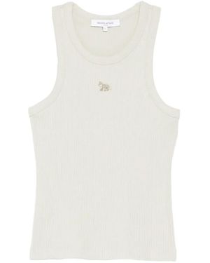 Maison Kitsuné Baby Fox Ribbed Tank Top - White
